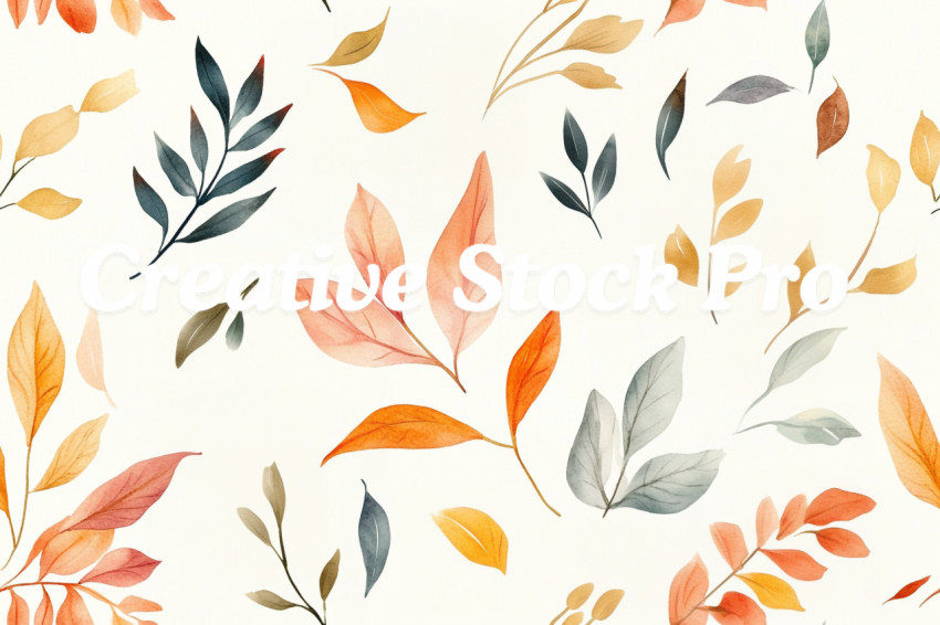 Watercolor seamless pattern. Autumn vibes. Floral seamless pattern for textiles, backgrounds, web design, crafts paper