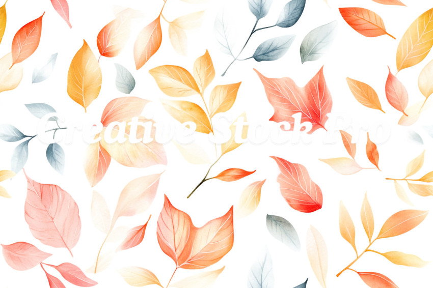 Watercolor seamless pattern. Autumn vibes. Floral seamless pattern for textiles, backgrounds, web design, crafts paper