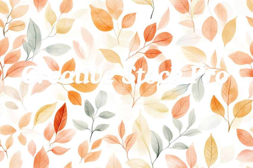 Watercolor seamless pattern. Autumn vibes. Floral seamless pattern for textiles, backgrounds, web design, crafts paper