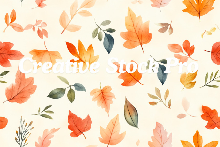 Watercolor seamless pattern. Autumn vibes. Floral seamless pattern for textiles, backgrounds, web design, crafts paper