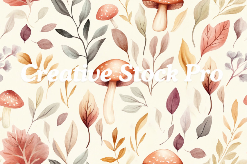 Watercolor seamless pattern. Autumn vibes. Floral seamless pattern for textiles, backgrounds, web design, crafts paper