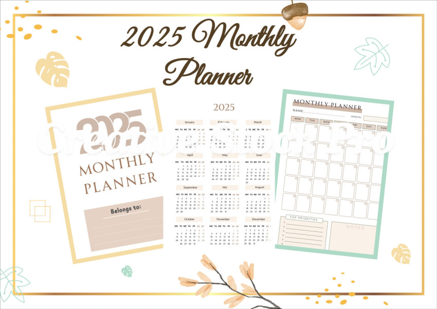 Free Editable Monthly Planner