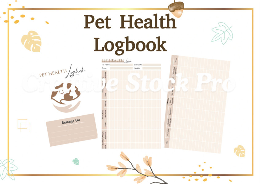 Editable Pet Health Logbook