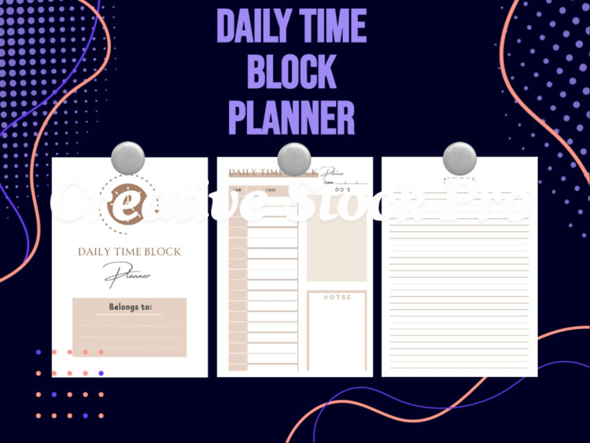 Editable Daily Time Block Planner