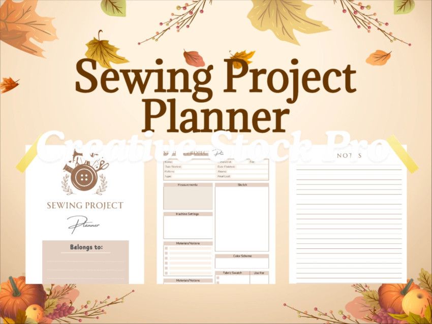 Editable Sewing Project Planner