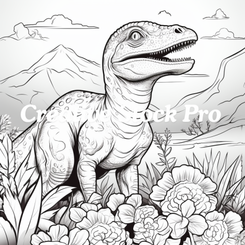 Free Prehistoric Dinosaur Coloring Pages for Kids and Adults