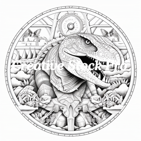 Free Dinosaur Art Coloring Pages for Kids and Adults