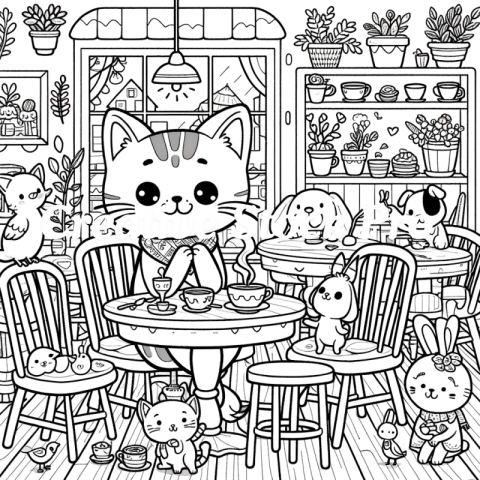 Cat coloring page