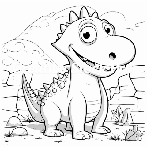 Free Easy Dinosaur Coloring Pages for Kids