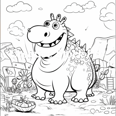 Free Creative Dinosaur Coloring Pages for Adults and Kids