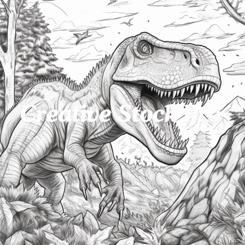 Free Printable Cartoon Dinosaur Coloring Pages for Kids