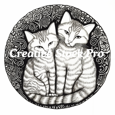 Free Easy Cat Mandala Coloring Pages for Kids