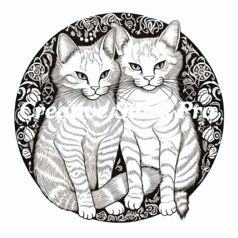 Free Complex Cat Mandala Designs for Adults