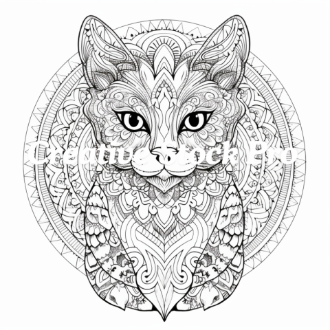 Free Fun Cat Mandala Coloring Pages for Families