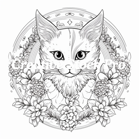 Free Cat Mandala Coloring Pages for Mindful Coloring