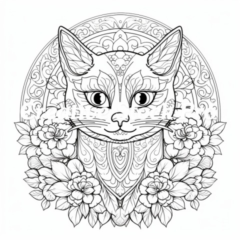 Free Cat Mandala Fun Pages for Kids and Adults