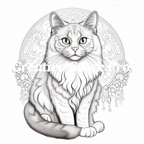 Free Printable Cat Mandala Coloring Pages for Teens