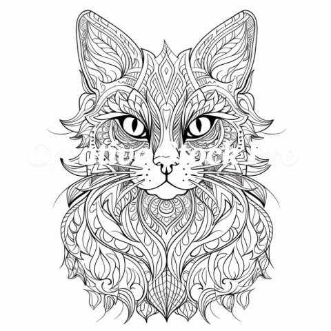 Free Relaxing Cat Mandala Pages for Stress Relief