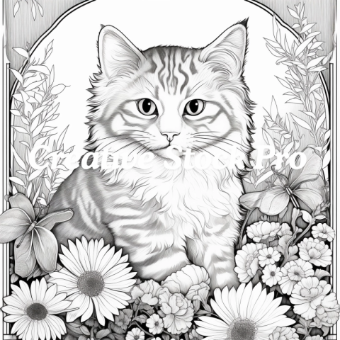 Free Cat Mandala Coloring Pages