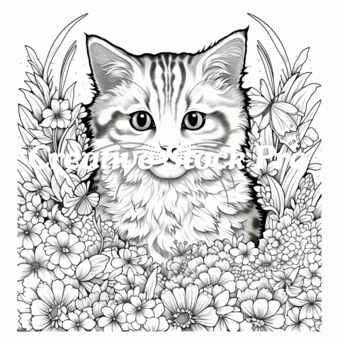 Free Simple Cat Coloring Sheets