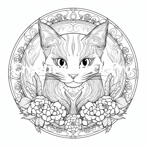 Free Advanced Cat Coloring Pages for Adults