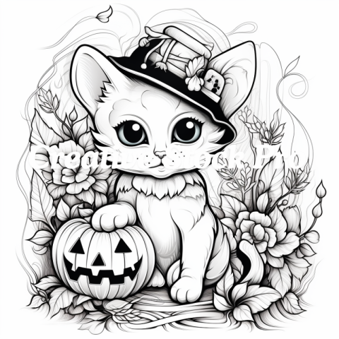 Free Purring Cat Coloring Pages