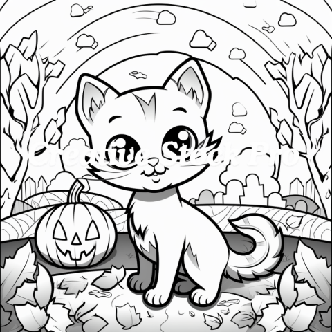 Free Cat with a Ball of Yarn Coloring Pages