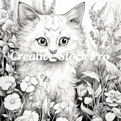 Free Indoor Cat Coloring Sheets