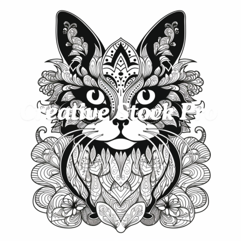 Free Cat and Ball Coloring Page for Kids