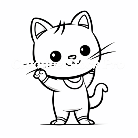 Free Pastel Cat Coloring Page for Adults