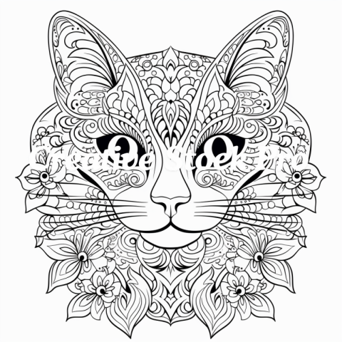 Free Cat and Dragon Coloring Page for Kids