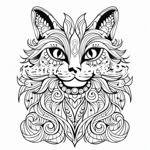 Free Cat with Sunglasses Coloring Page for Kids