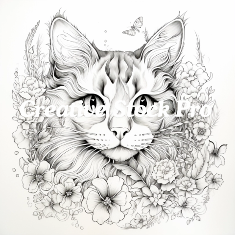 Free Mandala Cat Coloring Page for Adults