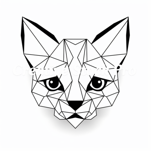 Free Creative Cat Coloring Page for Adults