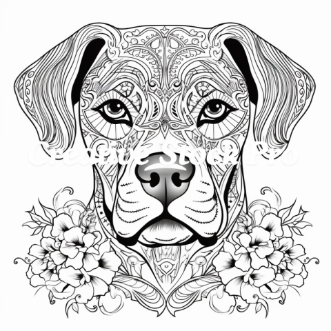 Dog Coloring Page for Kindle: Perfect for Kids & Adults