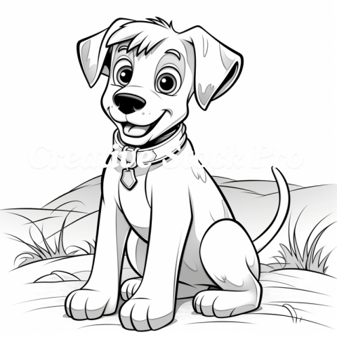 Free Floppy-Eared Dog Coloring Page for Kindle Kids & Adults