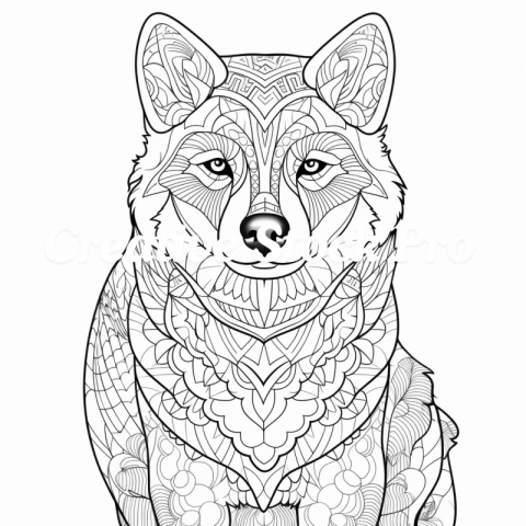 Detailed Dog Mandala Coloring Adventure