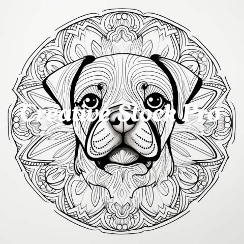 Free Cute Dog Mandala Coloring Page for Kids & Adults