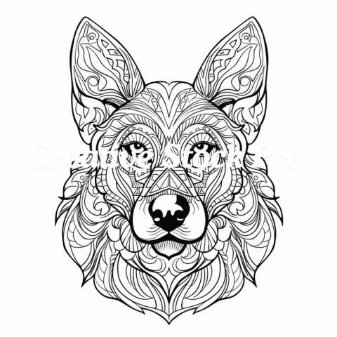 Dog Lovers Mandala Coloring Page for Kids & Adults