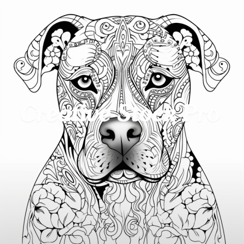 Intricate Puppy Mandala Coloring Page