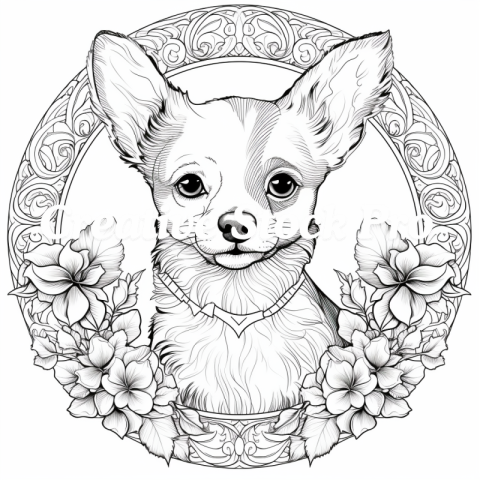 Fluffy Pups Mandala Coloring Fun for Kids & Adults