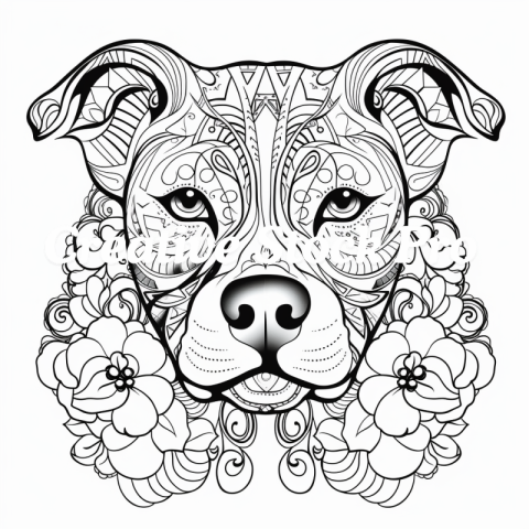 Playful Dog Mandala Coloring Fun for Kids & Adults