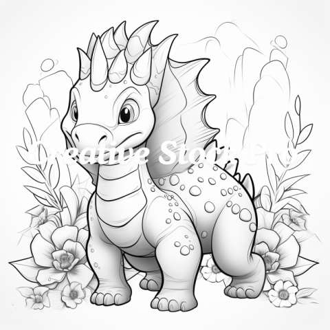 Relaxing Dinosaur Coloring Book for Kids & Adults