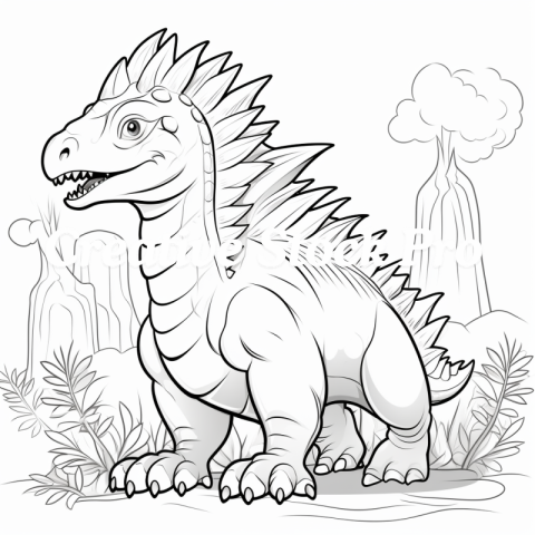 Dinosaur Party Coloring Page for Kindle