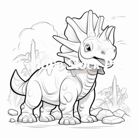 Fun Dinosaur Scenes Coloring Page for Kids & Adults