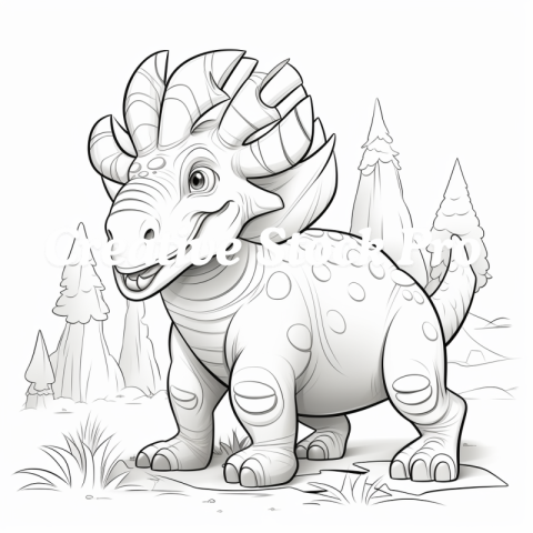 Free Dino Land Coloring Page for Kindle Users