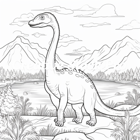 Prehistoric Adventure Coloring Page for Kindle