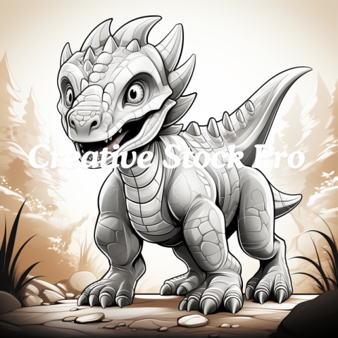 Dinosaur Family Coloring Page for Kindle Users