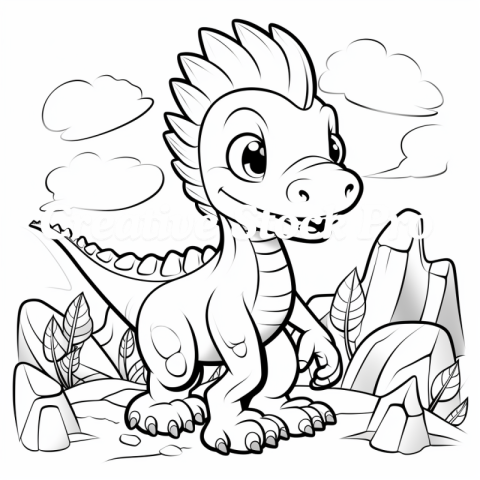 Dino Art Coloring Page for Kindle Users