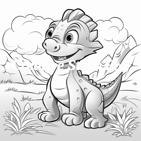 Dino Discovery Coloring Page for Kindle Users